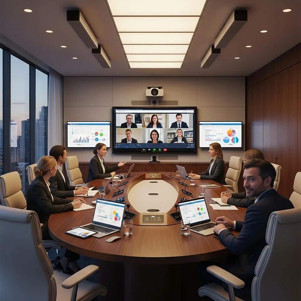 Modern conference room with advanced AV installation for effective communication